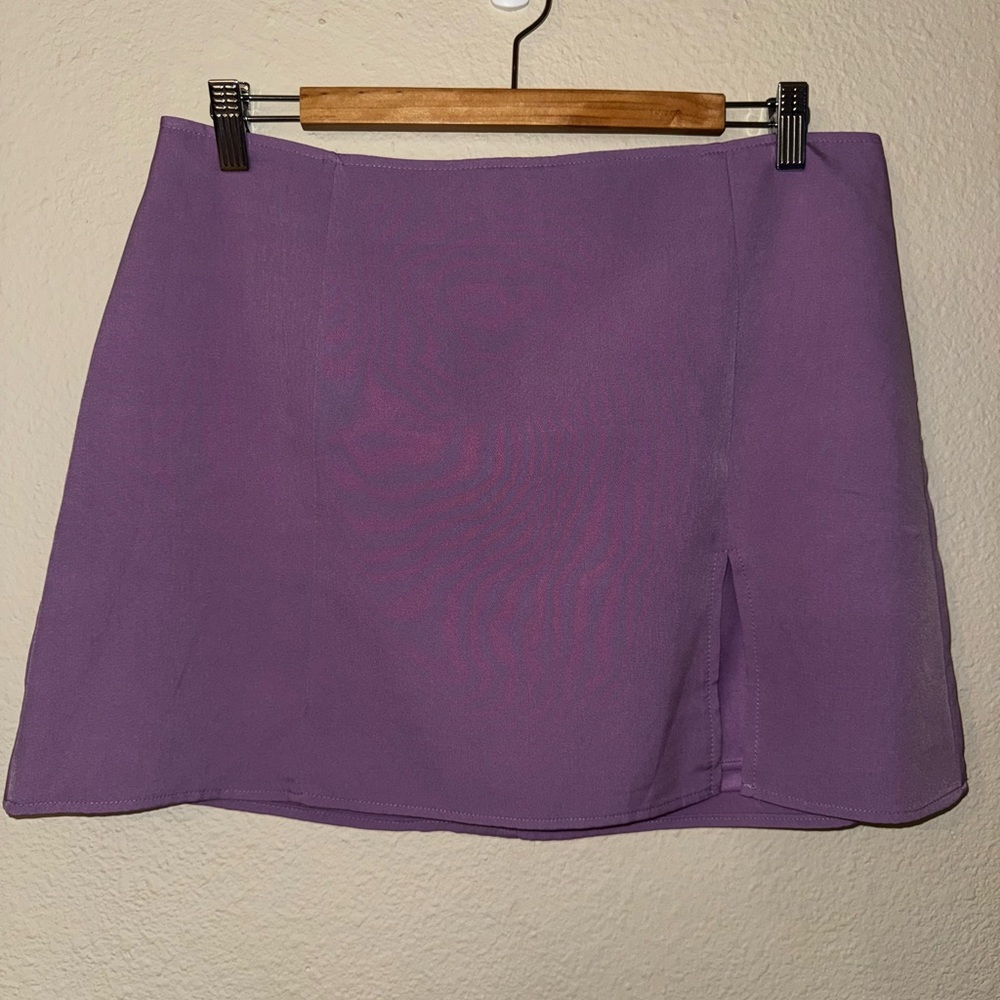 Fashion Nova Purple A-Line Mini Skirt with Slit